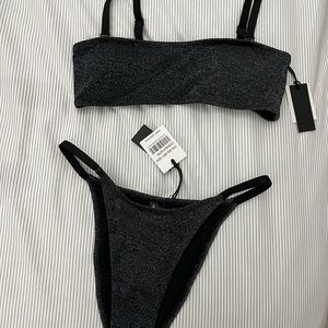 Kendall and Kylie black sparkle bikini